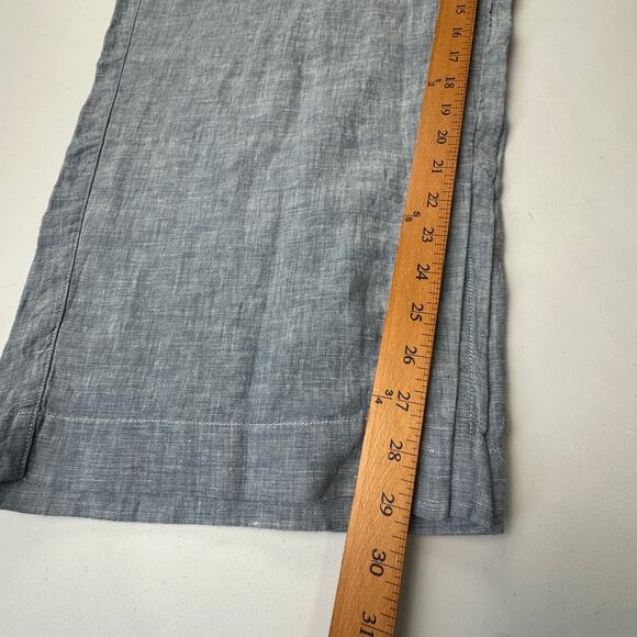 Athleta Pants Womens 22 Blue Retreat Linen Wide Leg Ankle Lagenlook Beach Resort - Picture 11 of 13